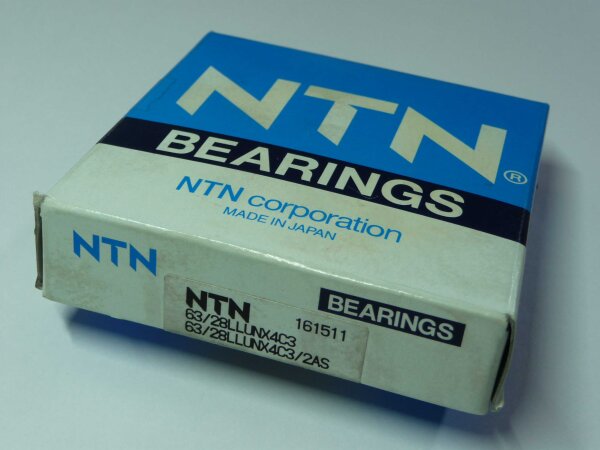 Rillenkugellager 63/28-LLU-NX4-C3/2AS - NTN - beidseitig Dichtscheiben, umlaufende Ringnut im Außenring, erhöhte radiale Lagerluft C3  ( 28x68x18mm )