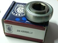 Landmaschinenlager 206-KRRB6.LV - BBC-R - beidseitig Stahldeckscheiben, Innensechskant, balliger Außenring  ( 25,4x62x24mm )