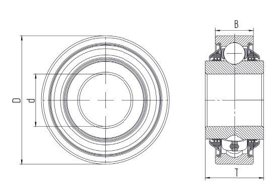 Landmaschinenlager Q203-KPP-AH05 - runde Bohrung  ( 13,081x40x18,29mm )