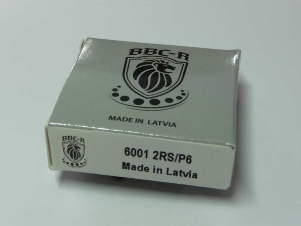 Kopie von Rillenkugellager 6001-2RS-P6 - BBC-R - beidseitig Dichtscheiben, erhöhte Laufgenauigkeit P6 ( 12x28x8mm ) #1