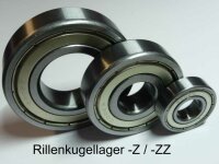 Rillenkugellager 61805-ZZ - beidseitig Stahldeckscheiben...