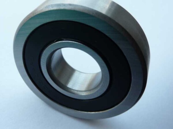 Laufrolle LR201-NPPU (-2RS)  - beidseitig Dichtscheiben, Außenring leicht ballig, Balligkeitsradius R500  ( 12x35x10mm )