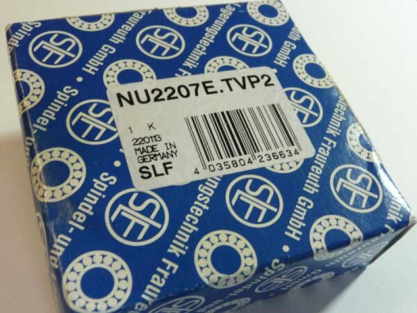 Zylinderrollenlager NU2207E.TVP2 - SLF - verstärkte Ausführung, Polyamidkäfig, made in Germany ( 35x72x23mm )