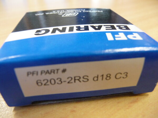 Rillenkugellager 6203-2RS/C3 d=18mm - PFI  - beidseitig Dichtscheiben, Lagerluft C3  ( 18x40x12mm )