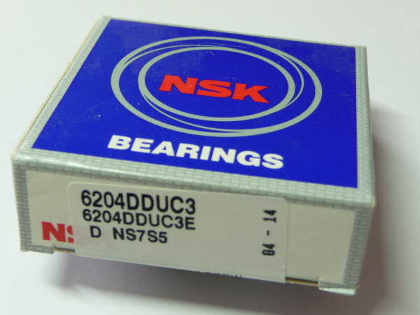 Rillenkugellager 6204.DDU/C3 (-2RS/C3) - NSK - beidseitig Dichtscheiben, erhöhte radiale Lagerluft C3  ( 20x47x14mm )