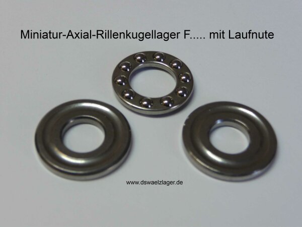 Miniatur-Axial-Rillenkugellager F6-12G  - mit Laufnute  ( 6x12x4,5mm )