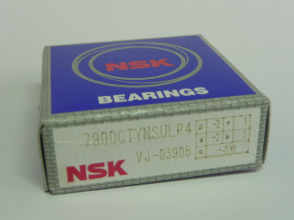 Spindellager 7900-C-TYN-SUL-P4 - NSK - paar- oder satzweise, Laufgenauigkeit P4, Druckwinkel 15°, leichte Vorspannung  ( 10x22x6mm )