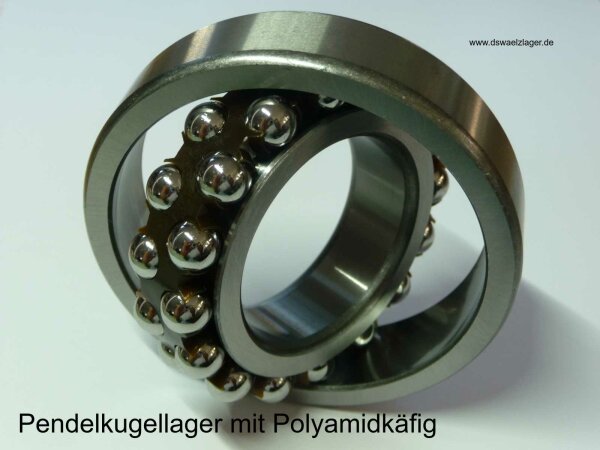 Pendelkugellager 1303-TVH - FAG - Kunststoffkäfig aus glasfaserverstärktem Polyamid 66  ( 17x47x14mm )