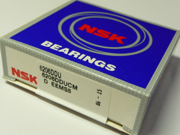 Rillenkugellager 6206.DDUCM (-2RS) - NSK - beidseitig Dichtscheiben, geräuschgeprüft  ( 30x62x16mm )