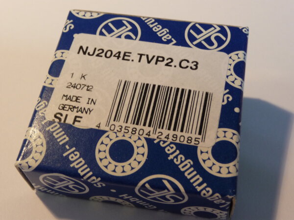 Zylinderrollenlager NJ204E.TVP2/C3 - SLF - Polyamidkäfig, erhöhte radiale Lagerluft C3 ( 20x47x14mm )