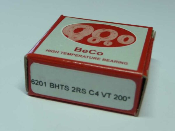 Rillenkugellager 6201-BHTS-2RS/C4.VT-200°C - BeCo   - beidseitig Dichtscheiben, wärmestabil bis 200°C, Lagerluft C4  ( 12x32x10mm )