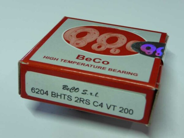 Rillenkugellager 6204-BHTS-2RS/C4.VT-200°C - BeCo   - beidseitig Dichtscheiben, wärmestabil bis 200°C, Lagerluft C4  ( 20x47x14mm )