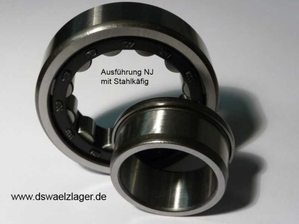 Zylinderrollenlager NJ2206-E - MGK - verstärkte Ausführung, Stahlkäfig  ( 30x62x20mm )