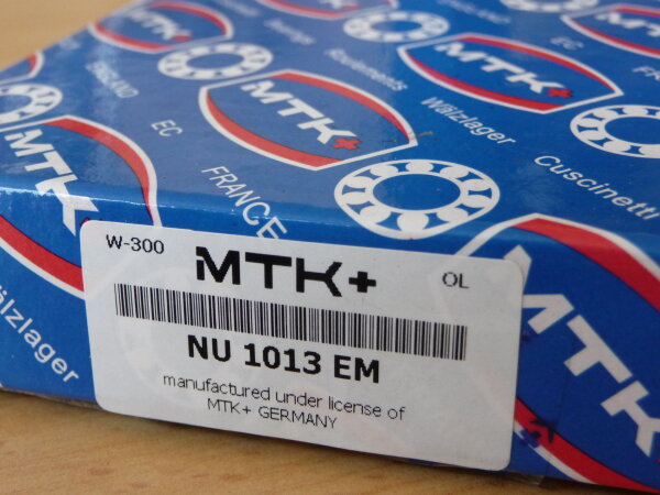Zylinderrollenlager NU1013.E-M - MTK  - Messingkäfig  ( 65x100x18mm )