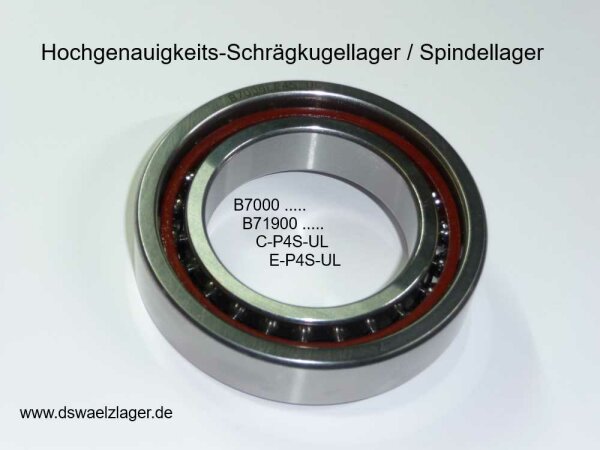 Spindellager B7008-CT-P4.UL  - Druckwinkel = 15°, Toleranzklasse P4 ( 40x68x15mm )