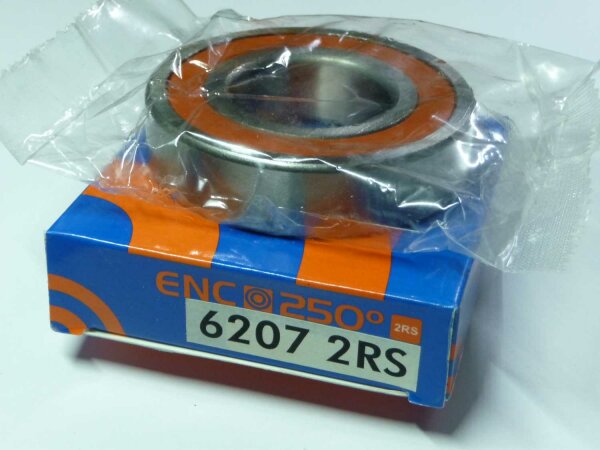 Rillenkugellager 6207-2RS-ENC-250°C - beidseitig Dichtscheiben  ( 35x72x17mm )