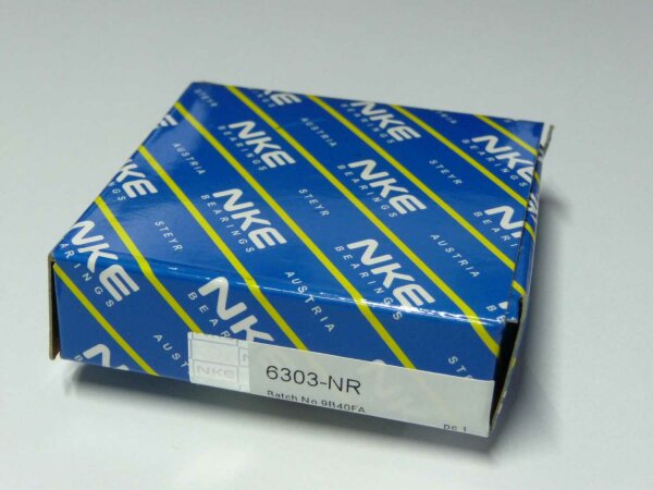 Rillenkugellager 6303-NR - NKE - Ringnut + Sprengring, offen ( 17x47x14mm )