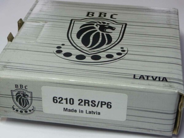 Rillenkugellager 6210-2RS.P6 - BBC-R - beidseitig Dichtscheiben, erhöhte Laufgenauigkeit P6 ( 50x90x20mm )